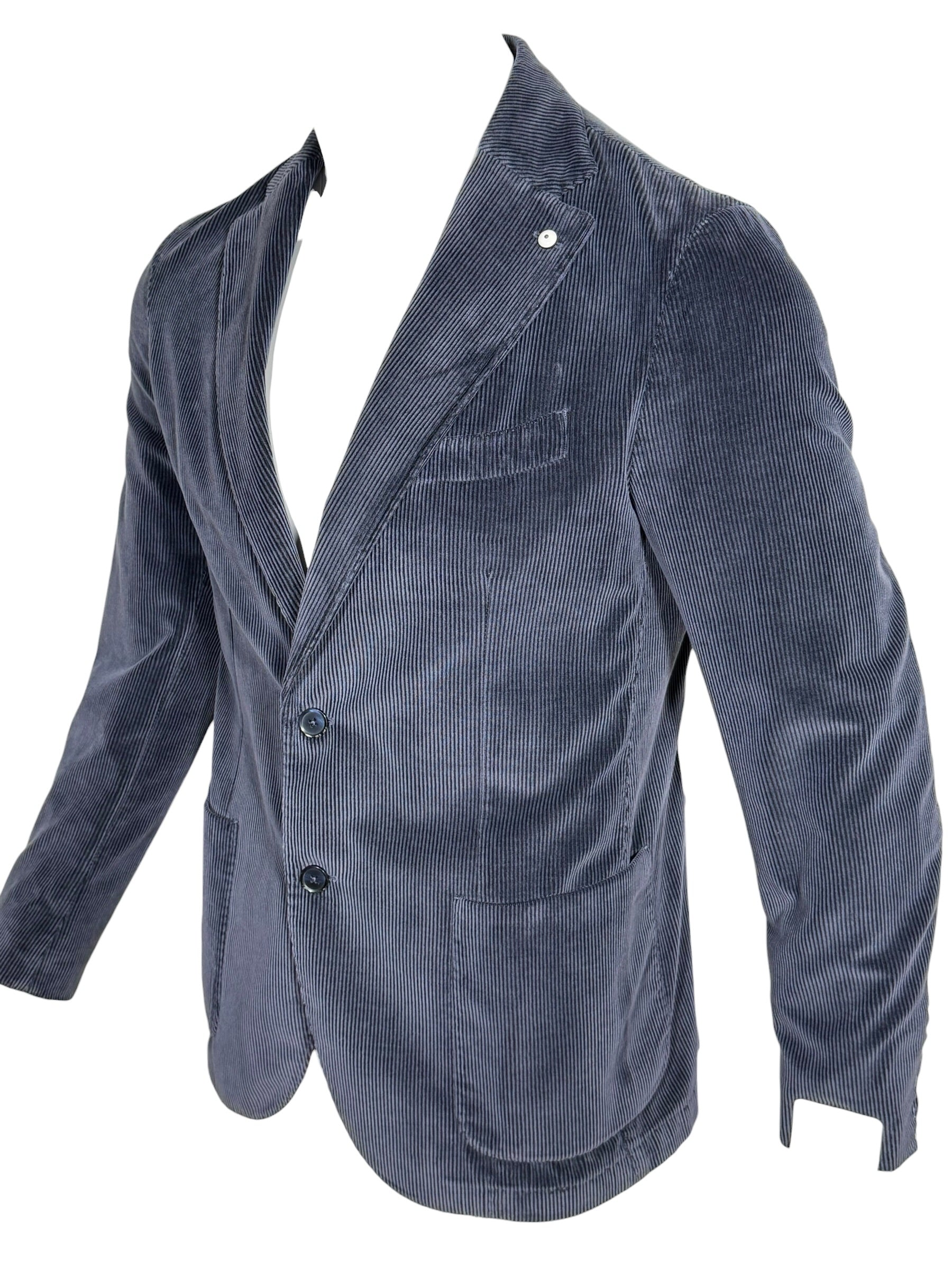 L.B.M. 1911 TAILORED COTTON/CASHMERE CORDUROY SPORT COAT - DARK BLUE