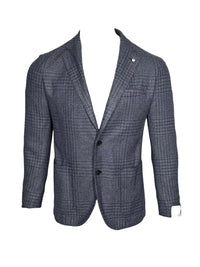 L.B.M. 1911 TAILORED WOOL BLEND SPORT COAT - NAVY PLAID