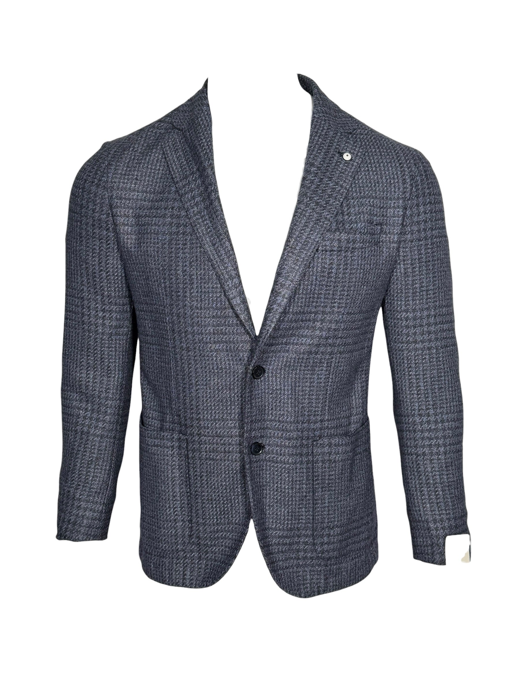 L.B.M. 1911 TAILORED WOOL BLEND SPORT COAT - NAVY PLAID