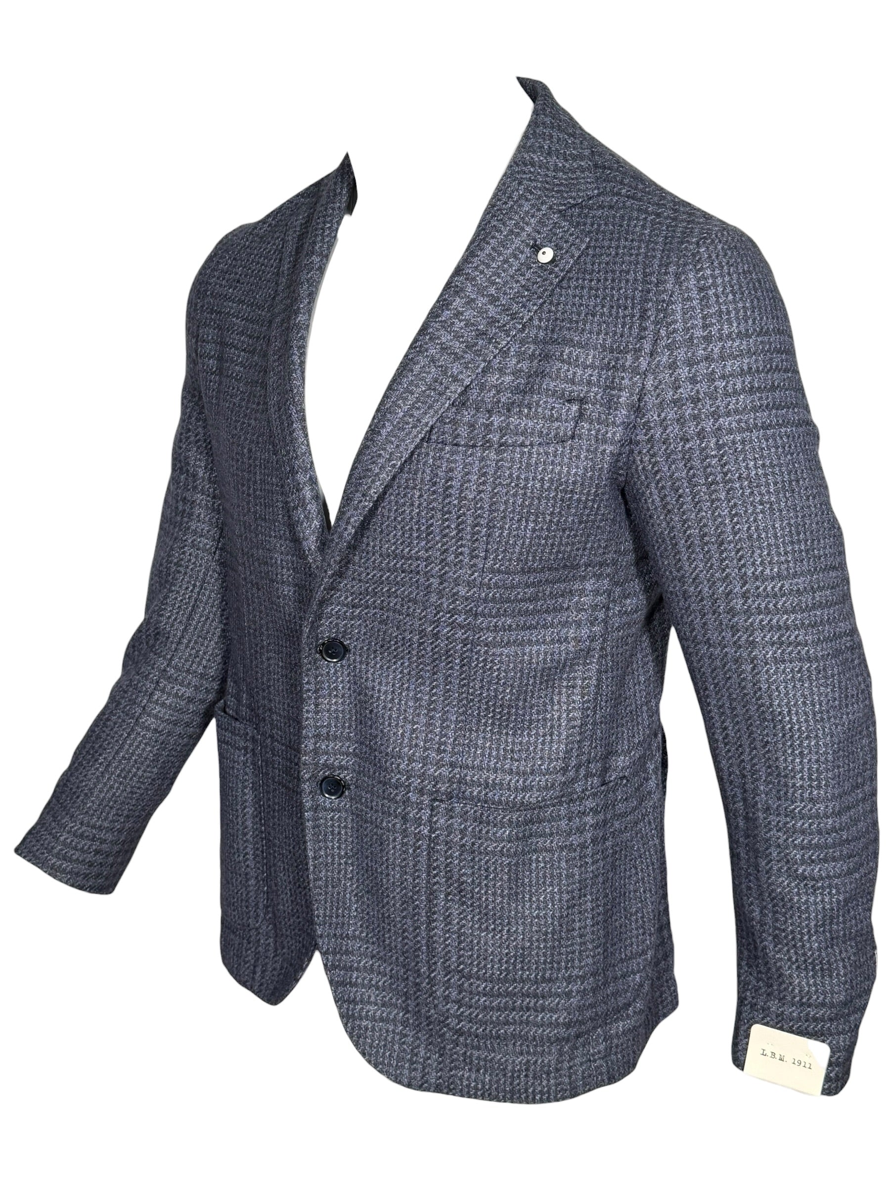 L.B.M. 1911 TAILORED WOOL BLEND SPORT COAT - NAVY PLAID