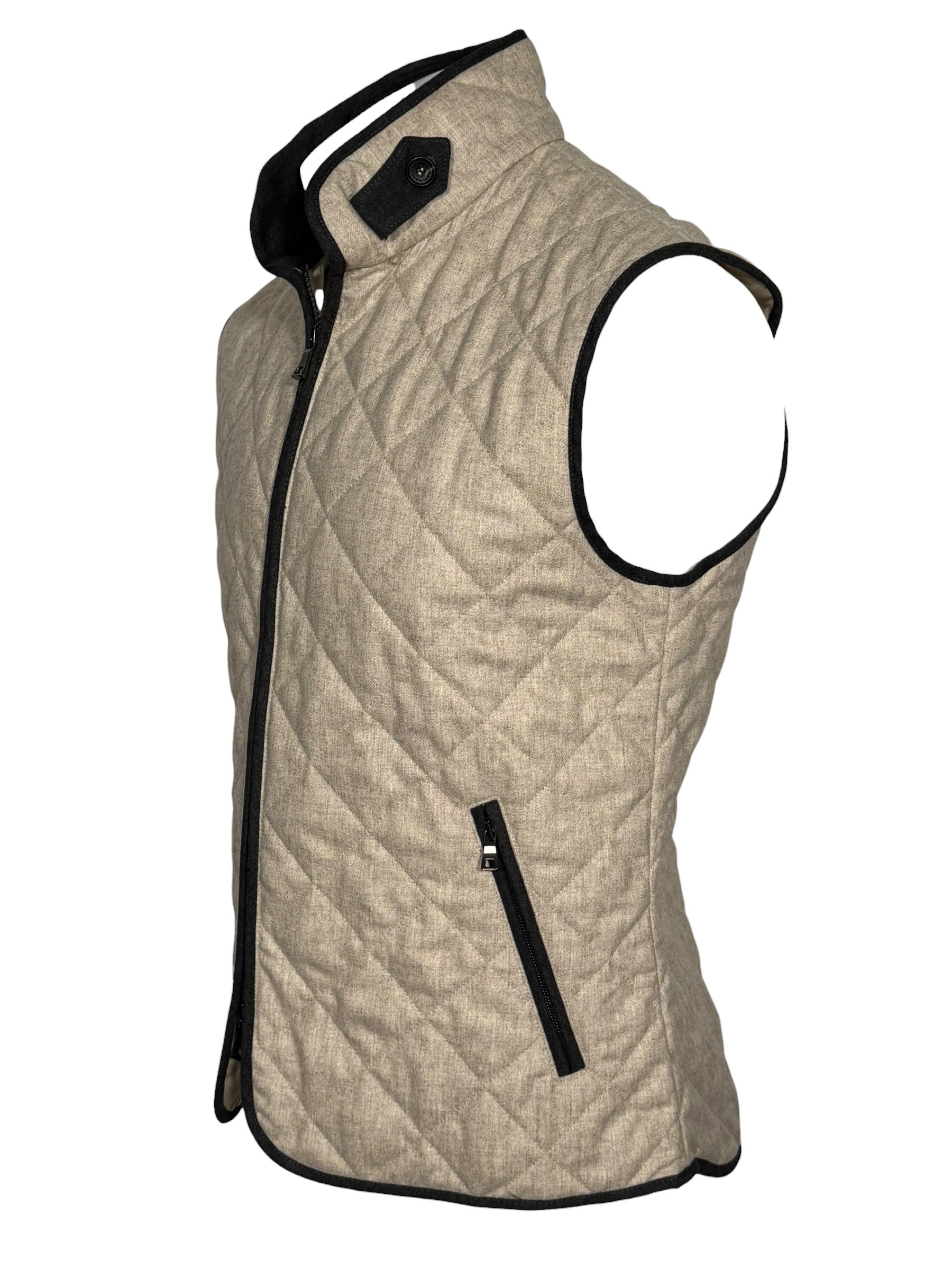 WATERVILLE WOOL MELANGE FLANNEL VEST - OATMEAL