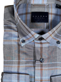 CALDER CARMEL MEN'S SHIRT - LUXE MELANGE EXPLODED PLAID - SLATE