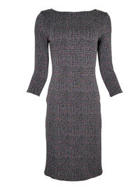 NADYA TOTO PLAID KNIT DRESS - BLACK/PINK