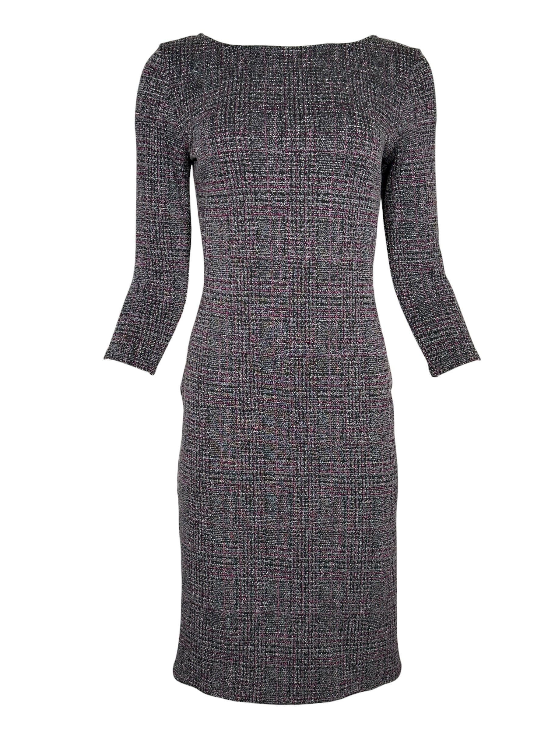 NADYA TOTO PLAID KNIT DRESS - BLACK/PINK