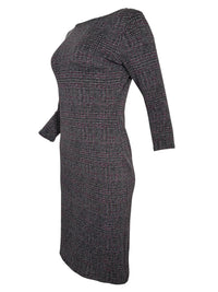 NADYA TOTO PLAID KNIT DRESS - BLACK/PINK