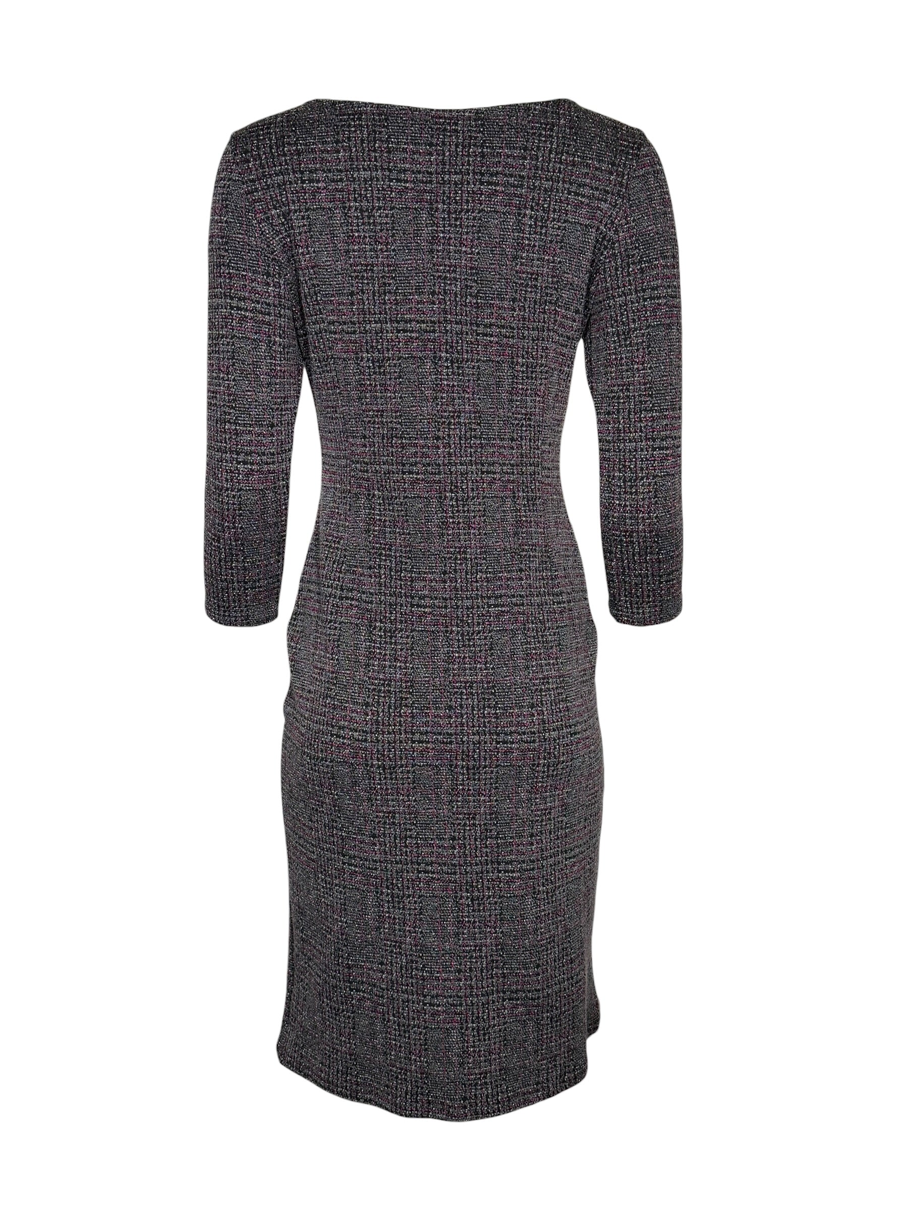 NADYA TOTO PLAID KNIT DRESS - BLACK/PINK