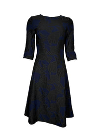 NADYA TOTO JACQUARD DRESS - BLUE/BLACK FLORAL