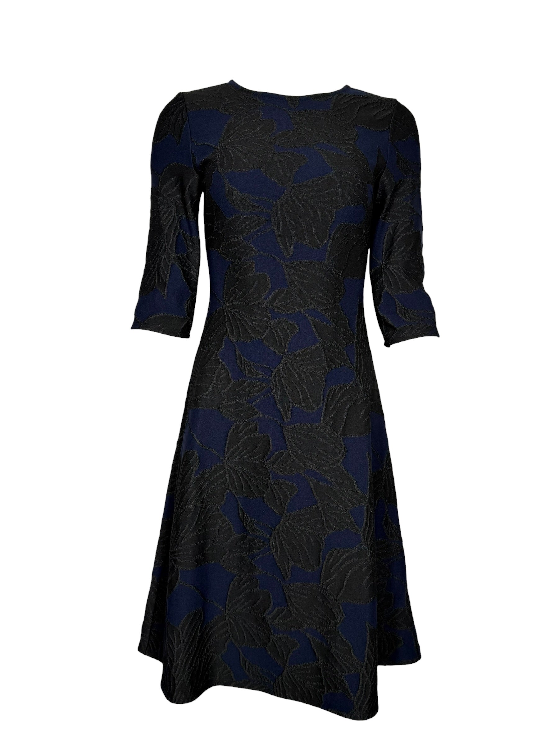 NADYA TOTO JACQUARD DRESS - BLUE/BLACK FLORAL