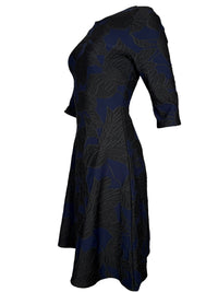 NADYA TOTO JACQUARD DRESS - BLUE/BLACK FLORAL