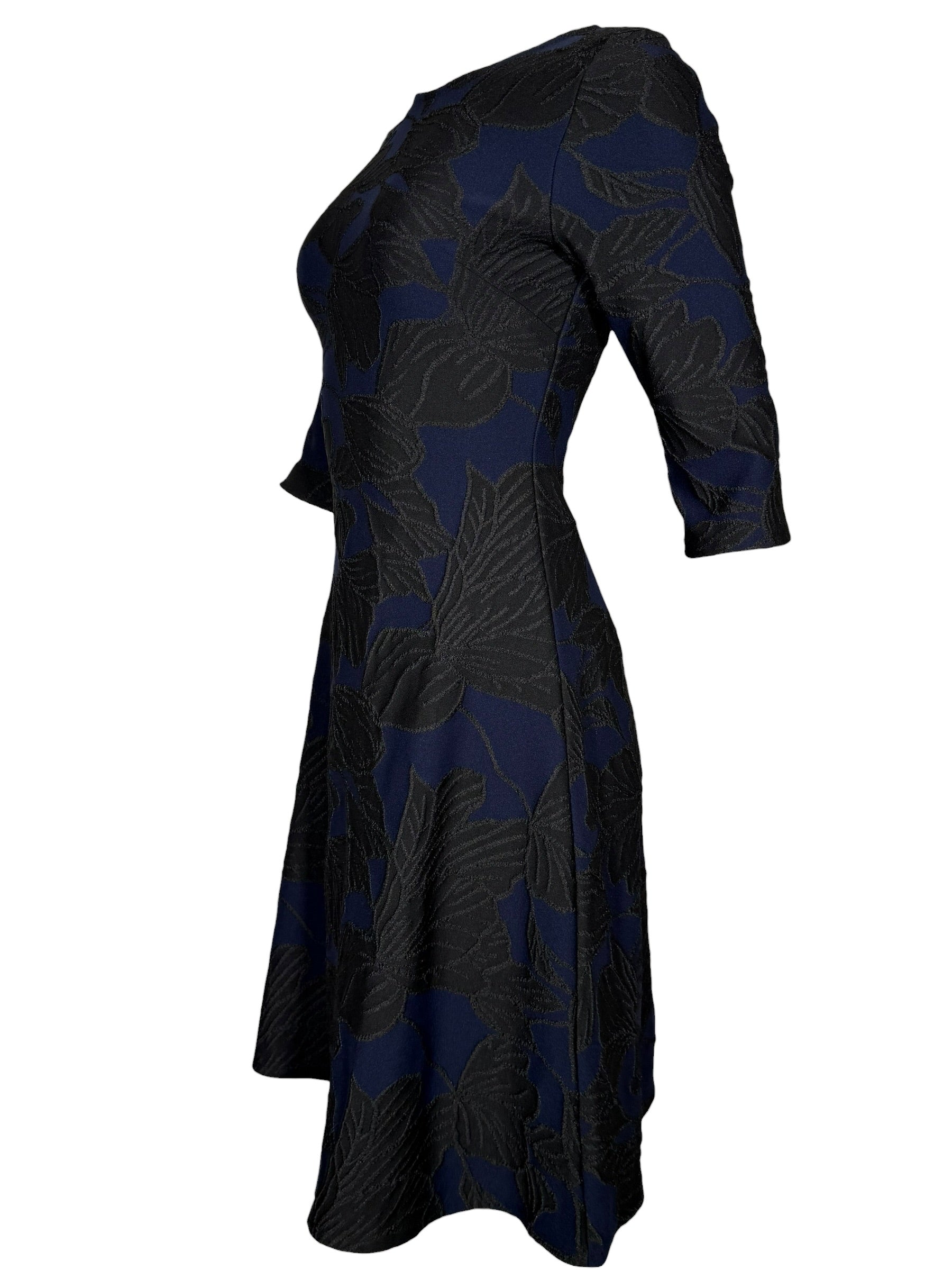 NADYA TOTO JACQUARD DRESS - BLUE/BLACK FLORAL