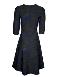 NADYA TOTO JACQUARD DRESS - BLUE/BLACK FLORAL