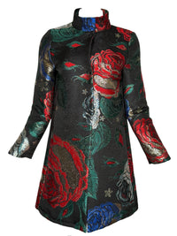 NADYA TOTO FLORAL COAT - BLACK