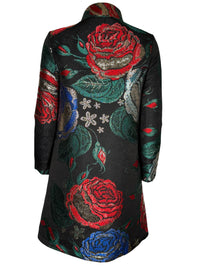 NADYA TOTO FLORAL COAT - BLACK