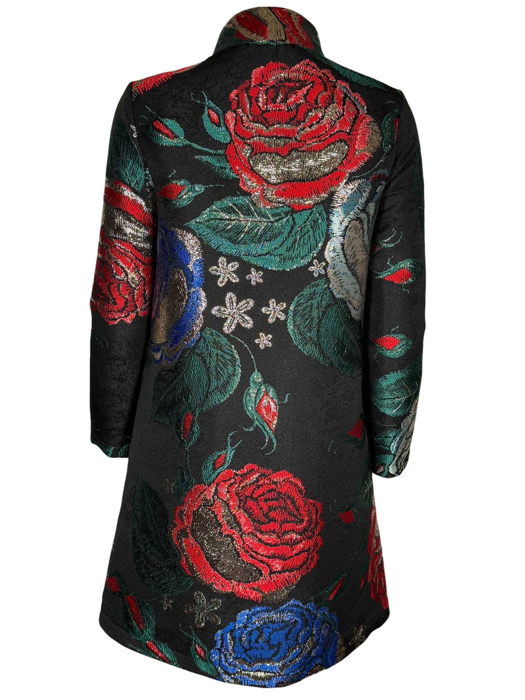 NADYA TOTO FLORAL COAT - BLACK