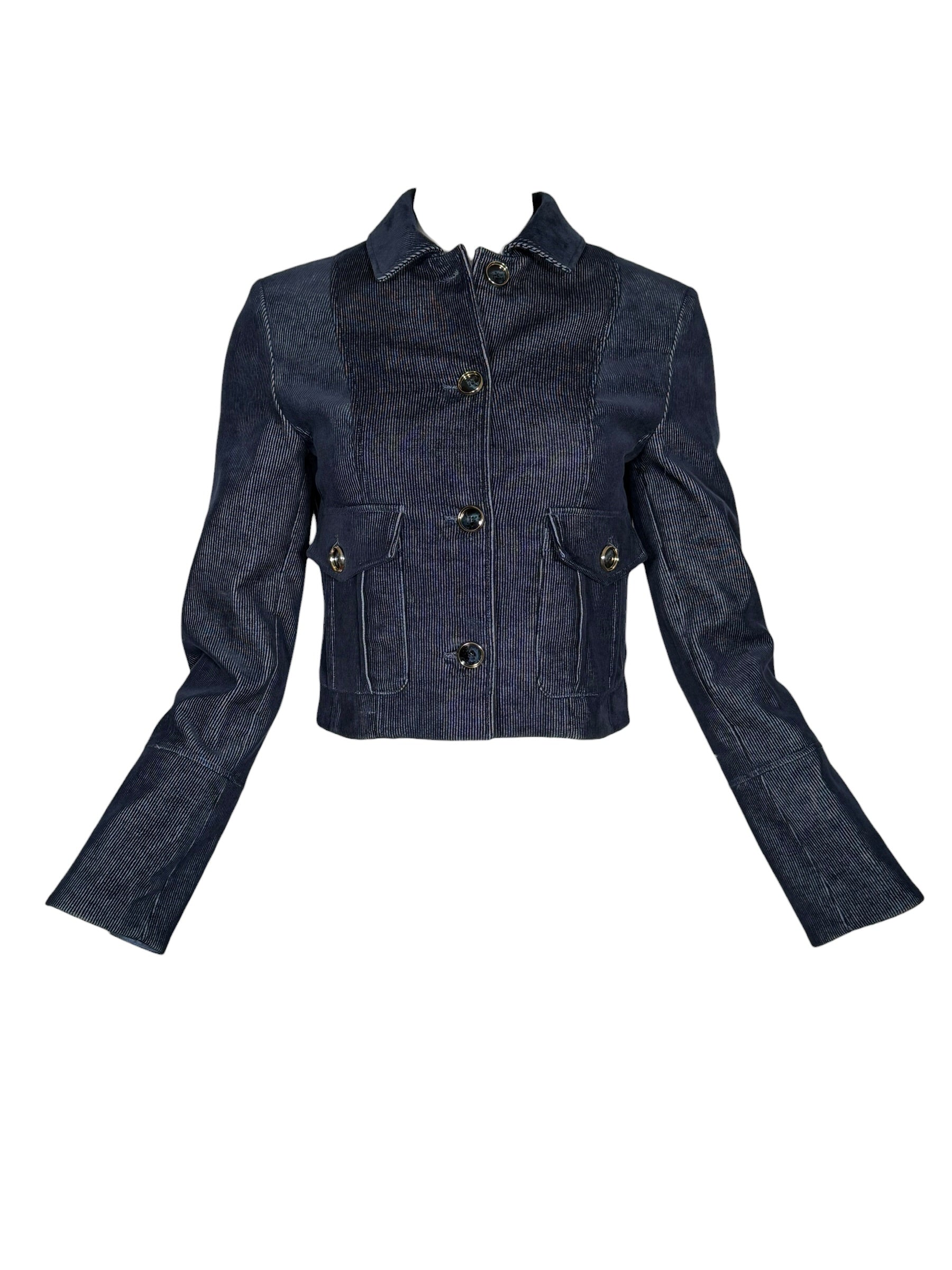 PUROTATTO FITTED JACKET - DARK BLUE