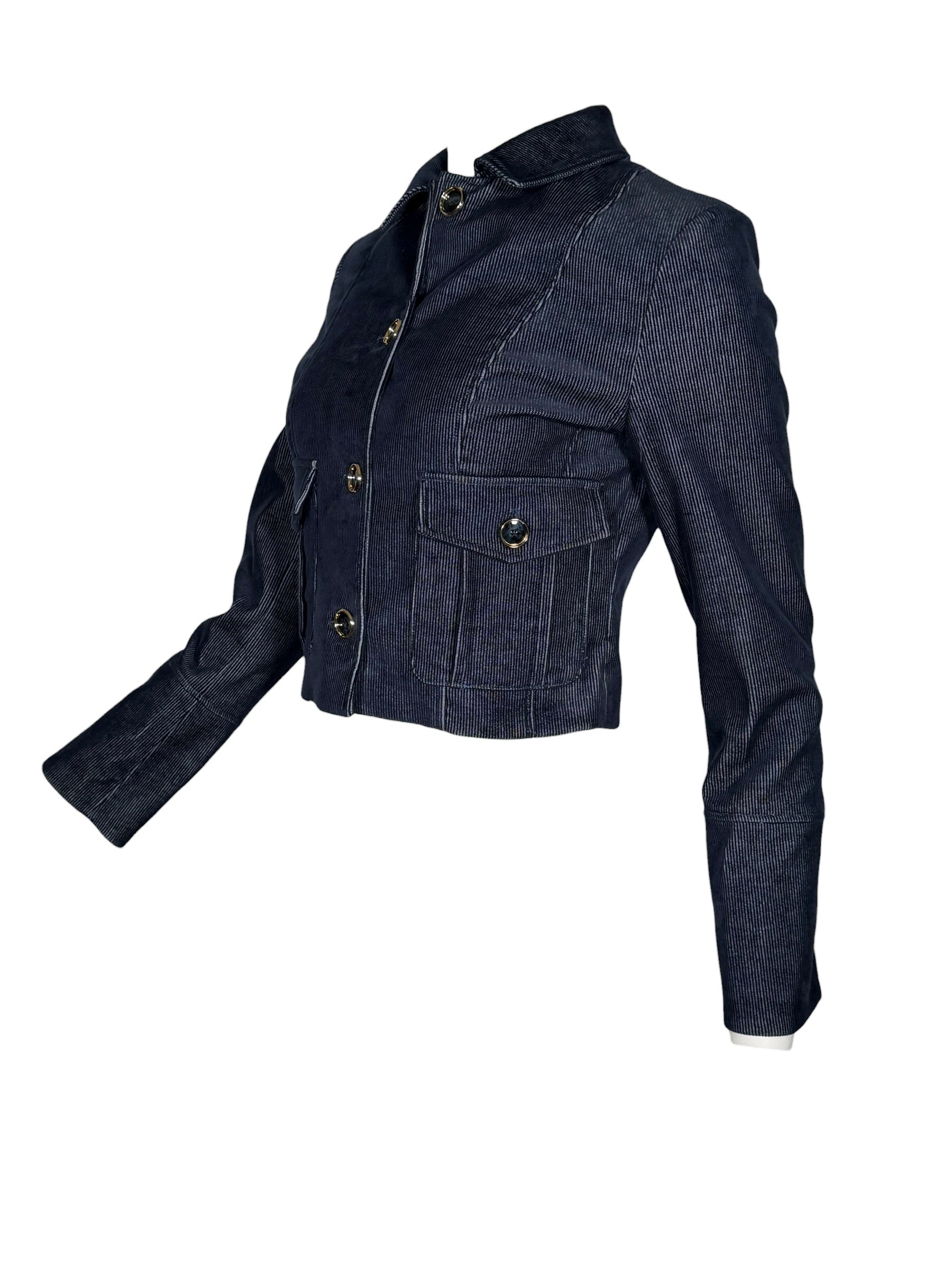 PUROTATTO FITTED JACKET - DARK BLUE