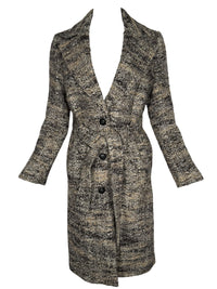 PUROTATTO HERRINGBONE LONG COAT - GREY BLEND