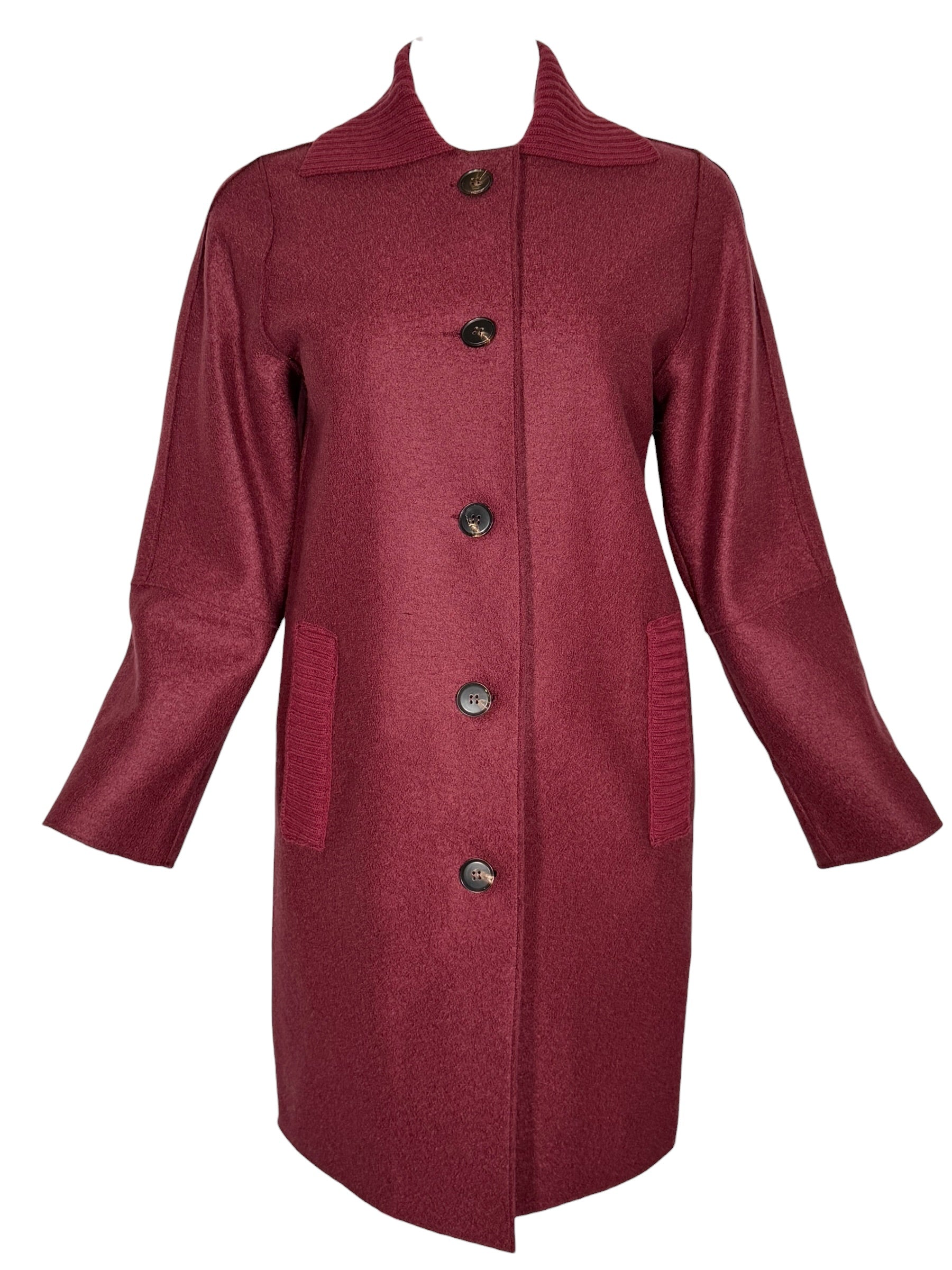 ROSSO 35 MERINO COAT - BURGUNDY