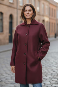 ROSSO 35 MERINO COAT - BURGUNDY