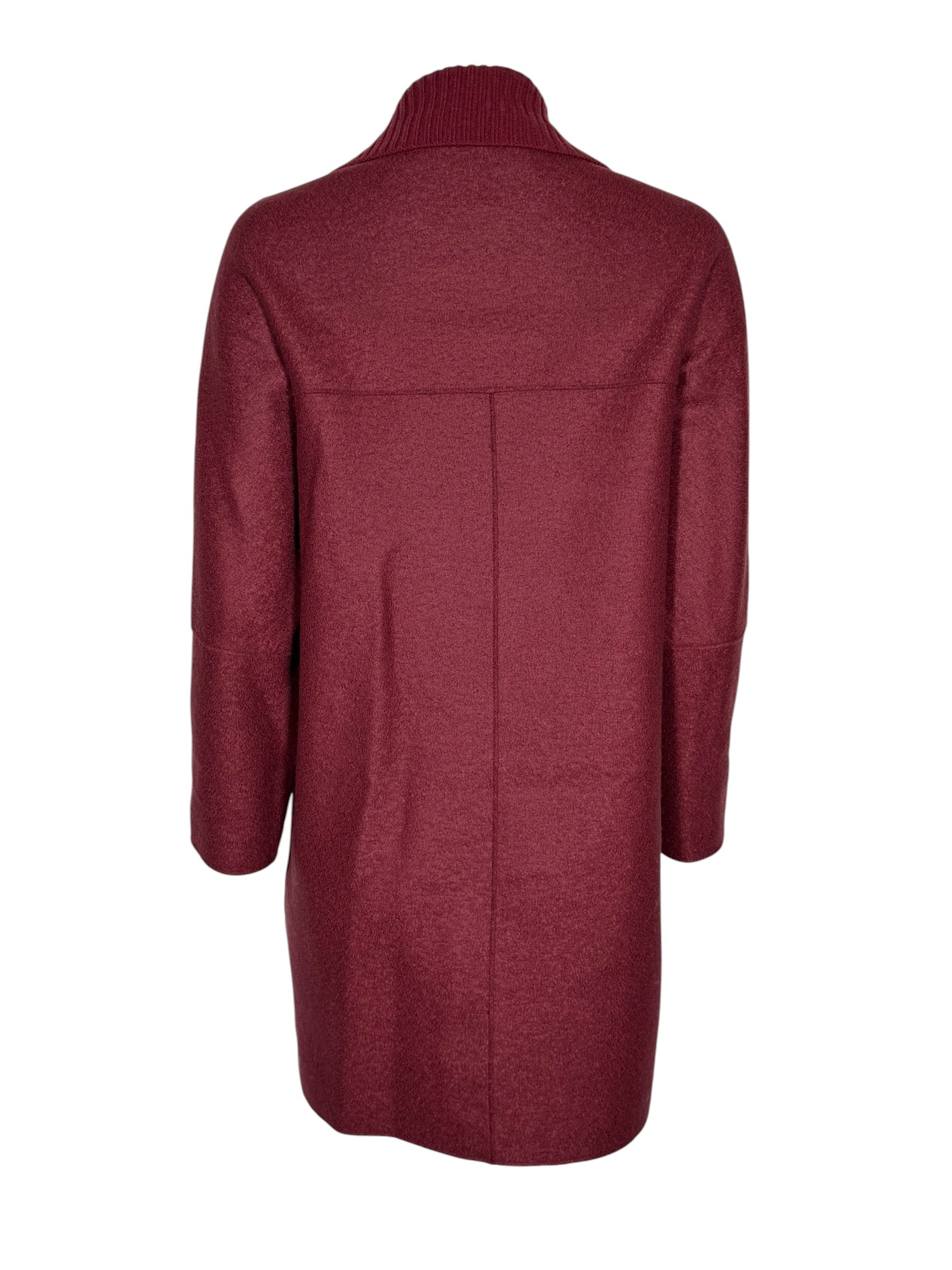 ROSSO 35 MERINO COAT - BURGUNDY