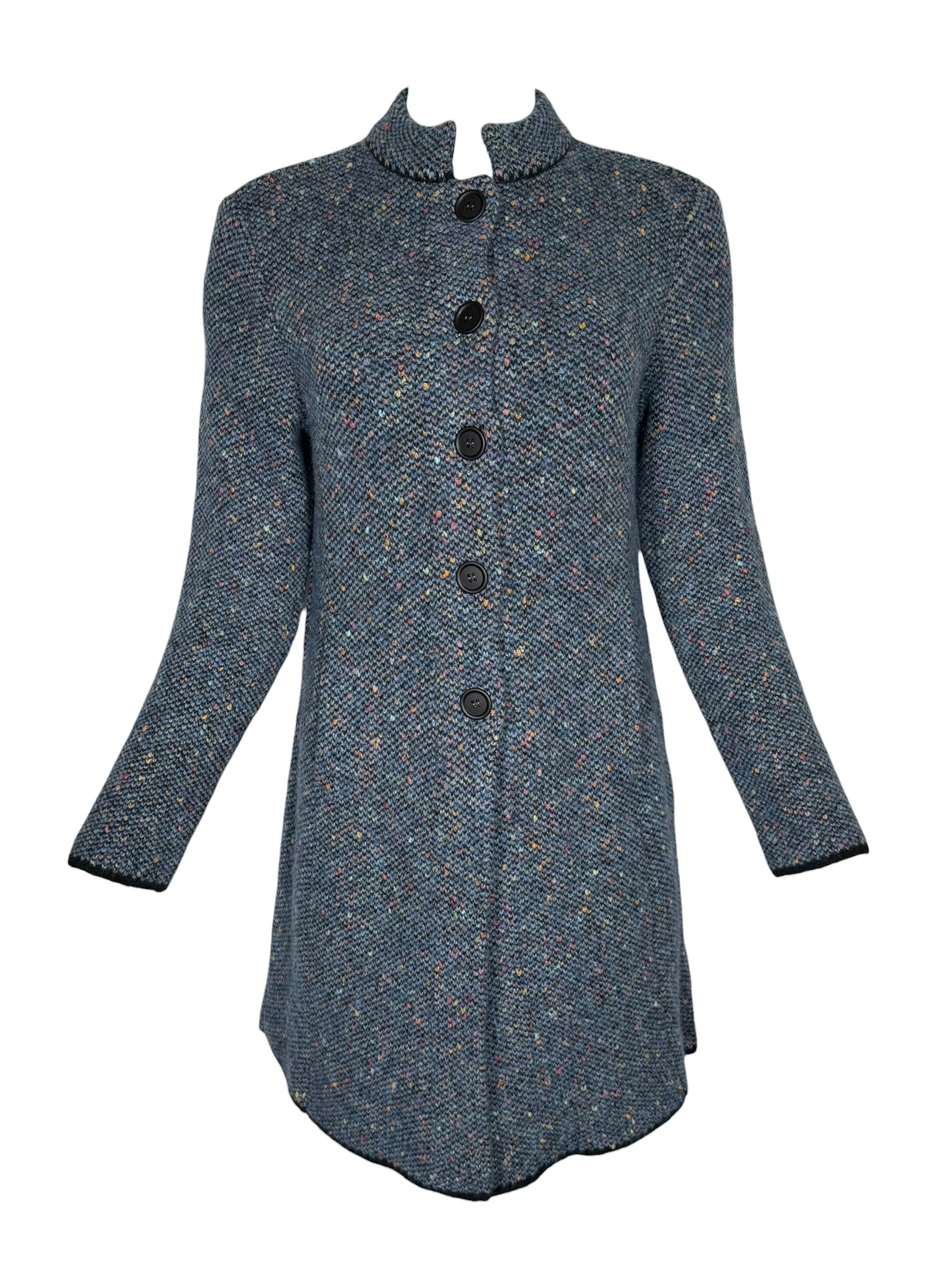 ANNECLAIRE KNIT STITCH COAT - SKY