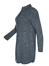 ANNECLAIRE KNIT STITCH COAT - SKY