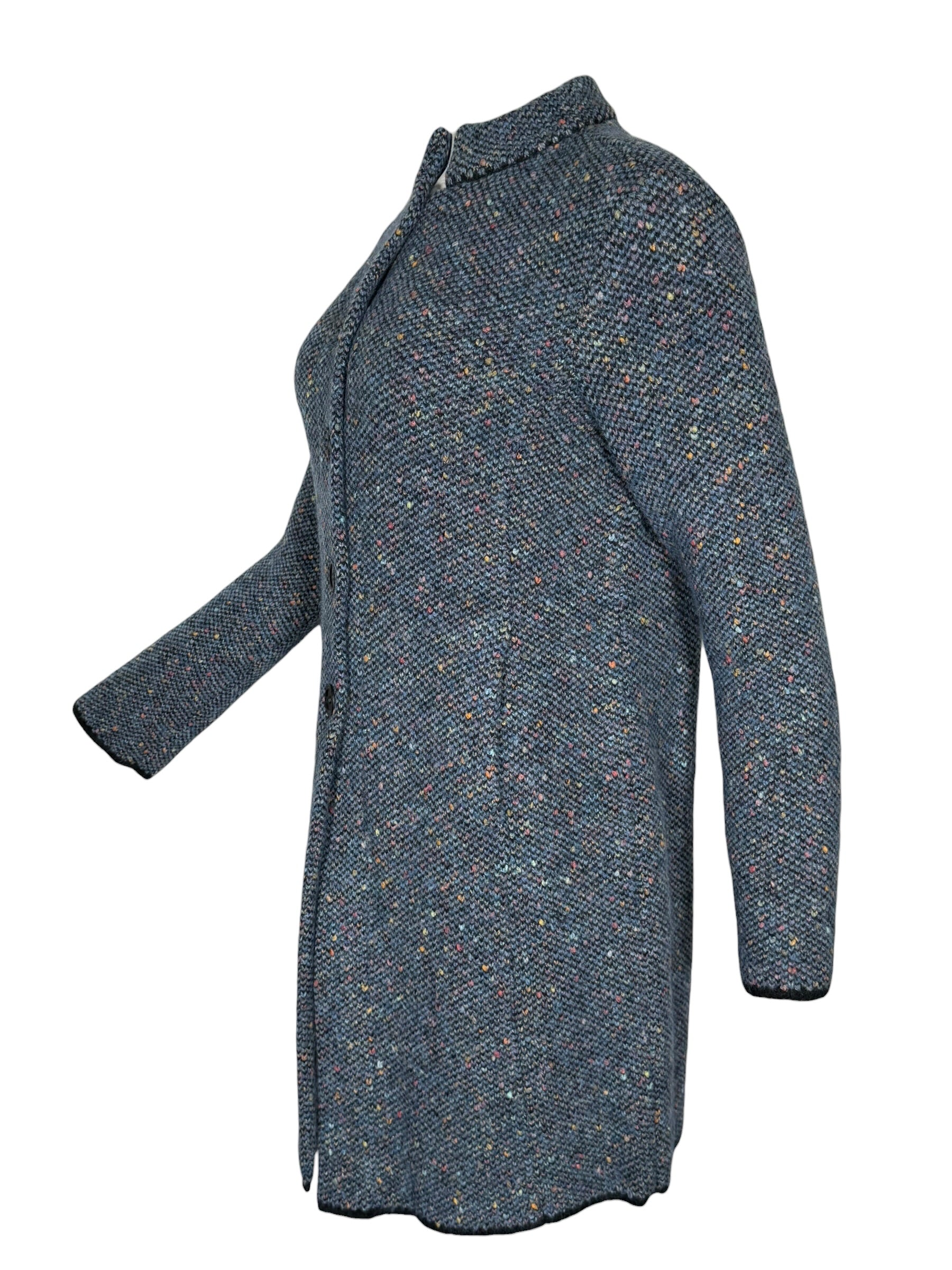 ANNECLAIRE KNIT STITCH COAT - SKY