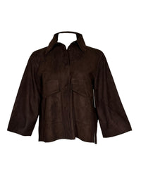 GRENN PILOT WOMEN'S SUEDE JACKET - CHOCOLATE