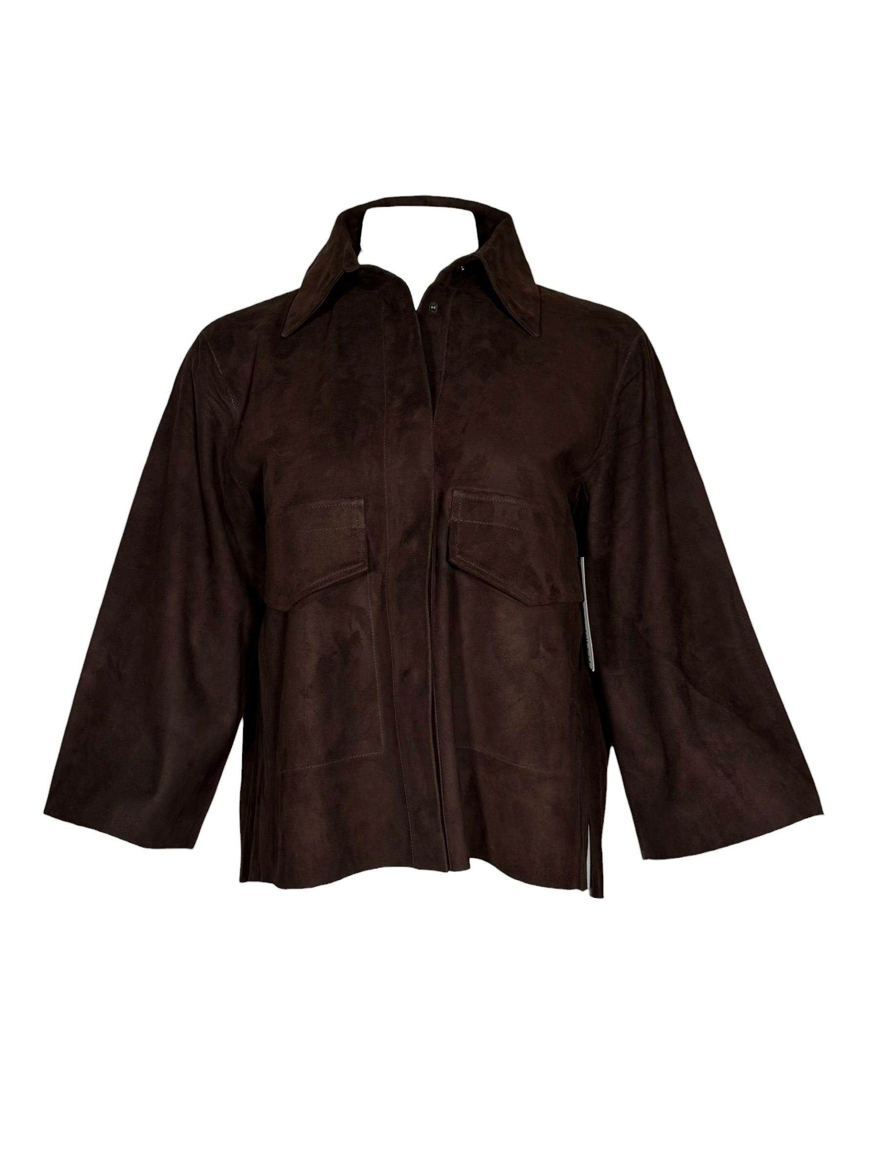 GRENN PILOT WOMEN'S SUEDE JACKET - CHOCOLATE