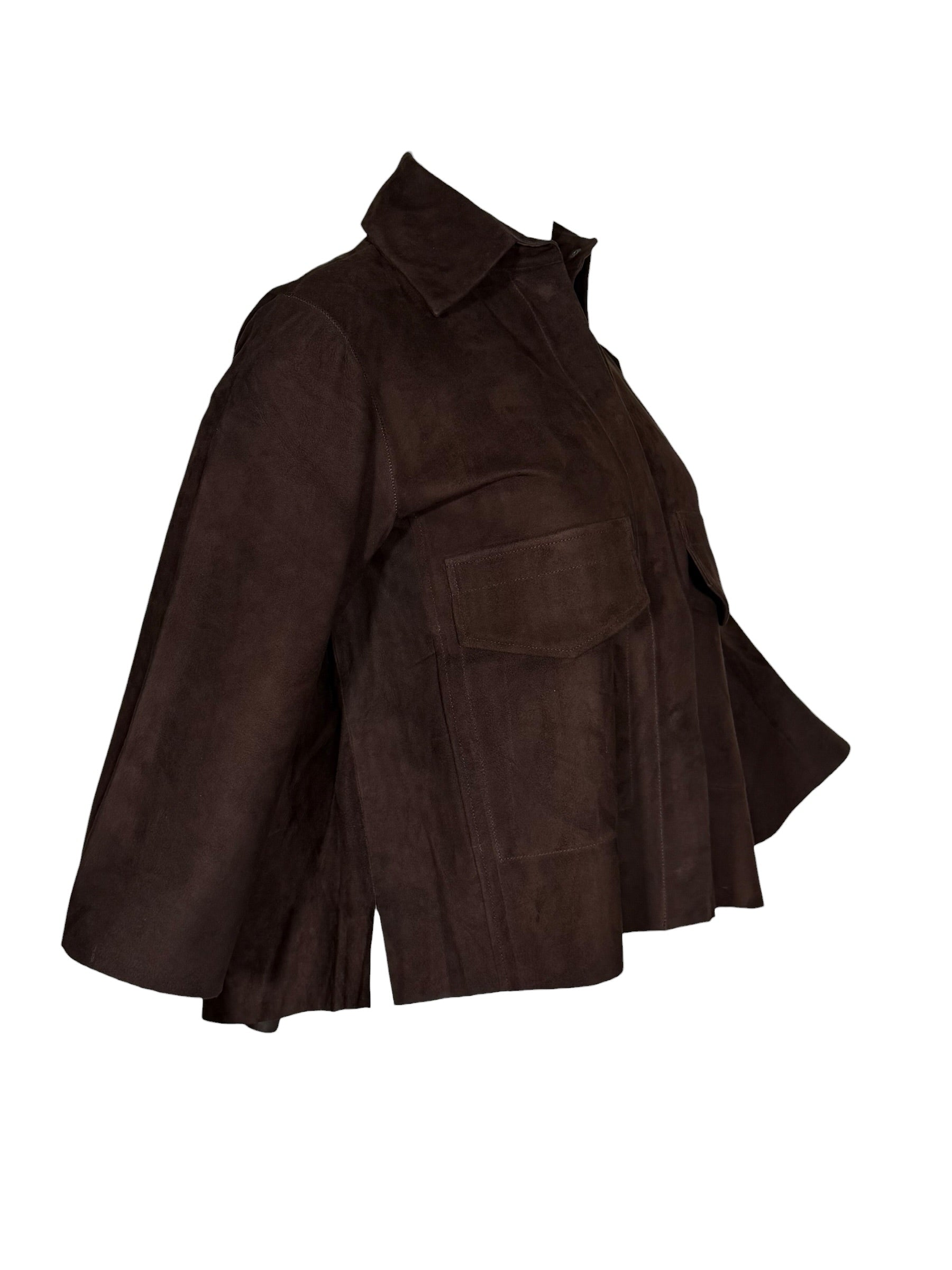 GRENN PILOT WOMEN'S SUEDE JACKET - CHOCOLATE