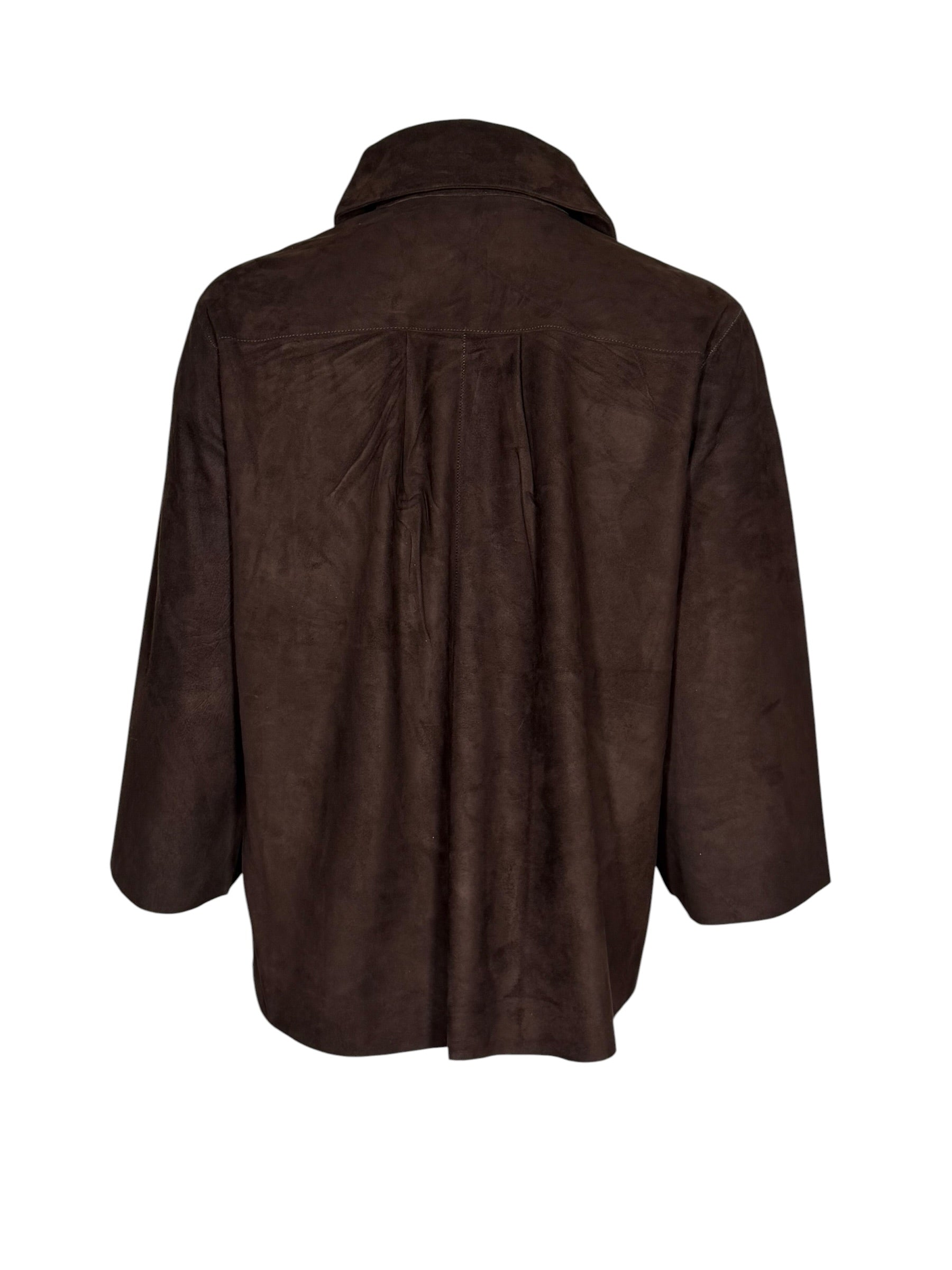 GRENN PILOT WOMEN'S SUEDE JACKET - CHOCOLATE
