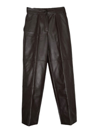 PUROTATTO STRAIGHT LEG VEGAN LEATHER PANT - MOCHA