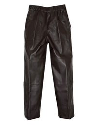 PUROTATTO STRAIGHT LEG VEGAN LEATHER PANT - MOCHA