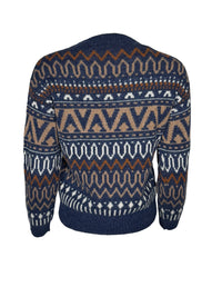 PUROTATTO SCANDINAVIAN CREW SWEATER - BLUE
