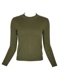 PUROTATTO CASHMERE CREW SWEATER - OLIVE
