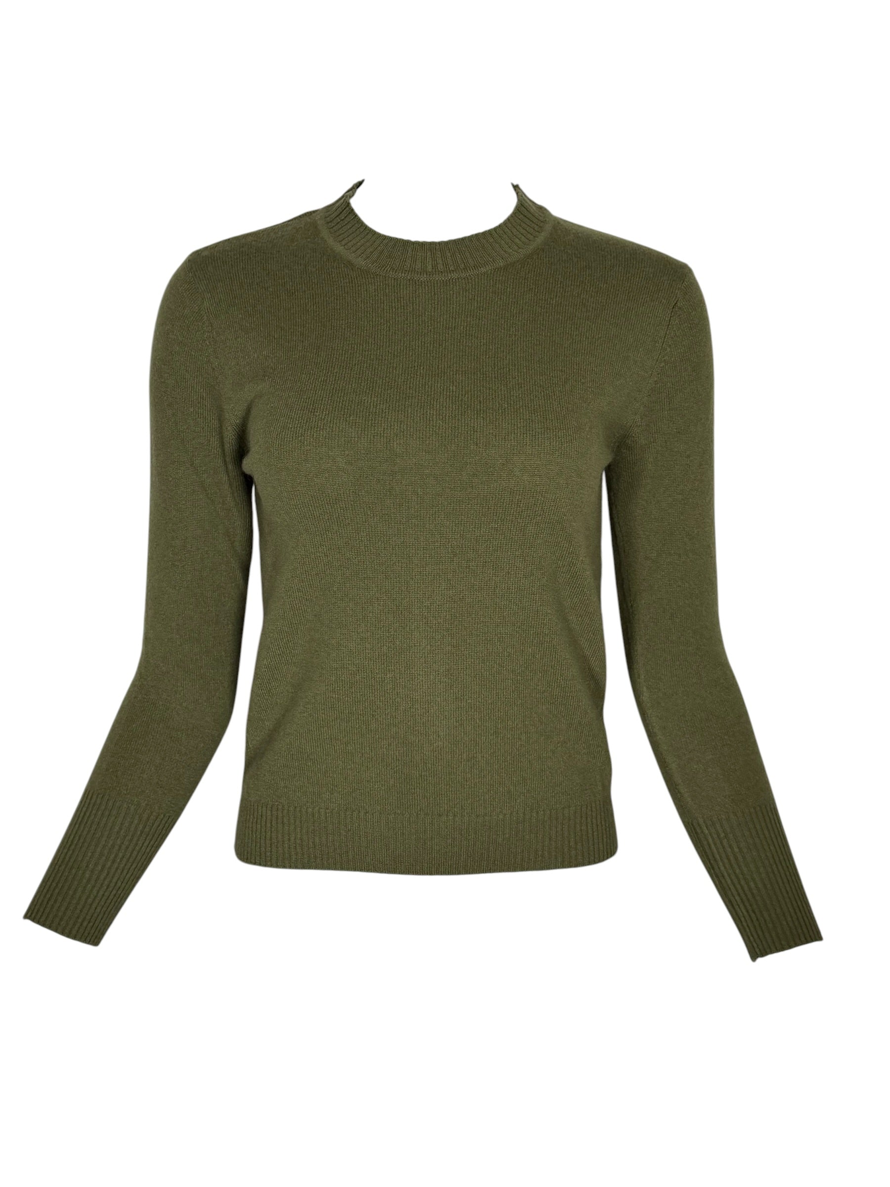 PUROTATTO CASHMERE CREW SWEATER - OLIVE