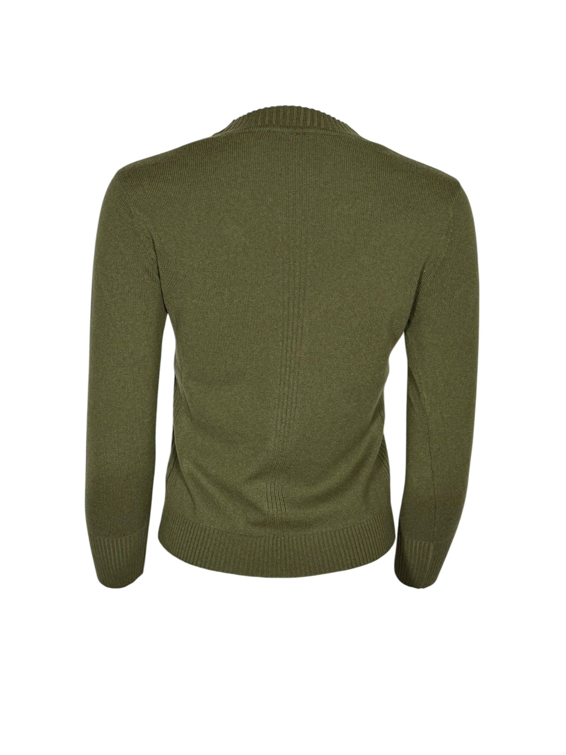 PUROTATTO CASHMERE CREW SWEATER - OLIVE