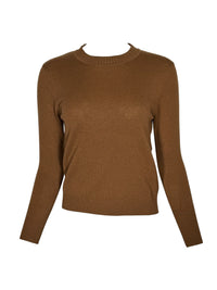 PUROTATTO CASHMERE CREW SWEATER - NUTMEG