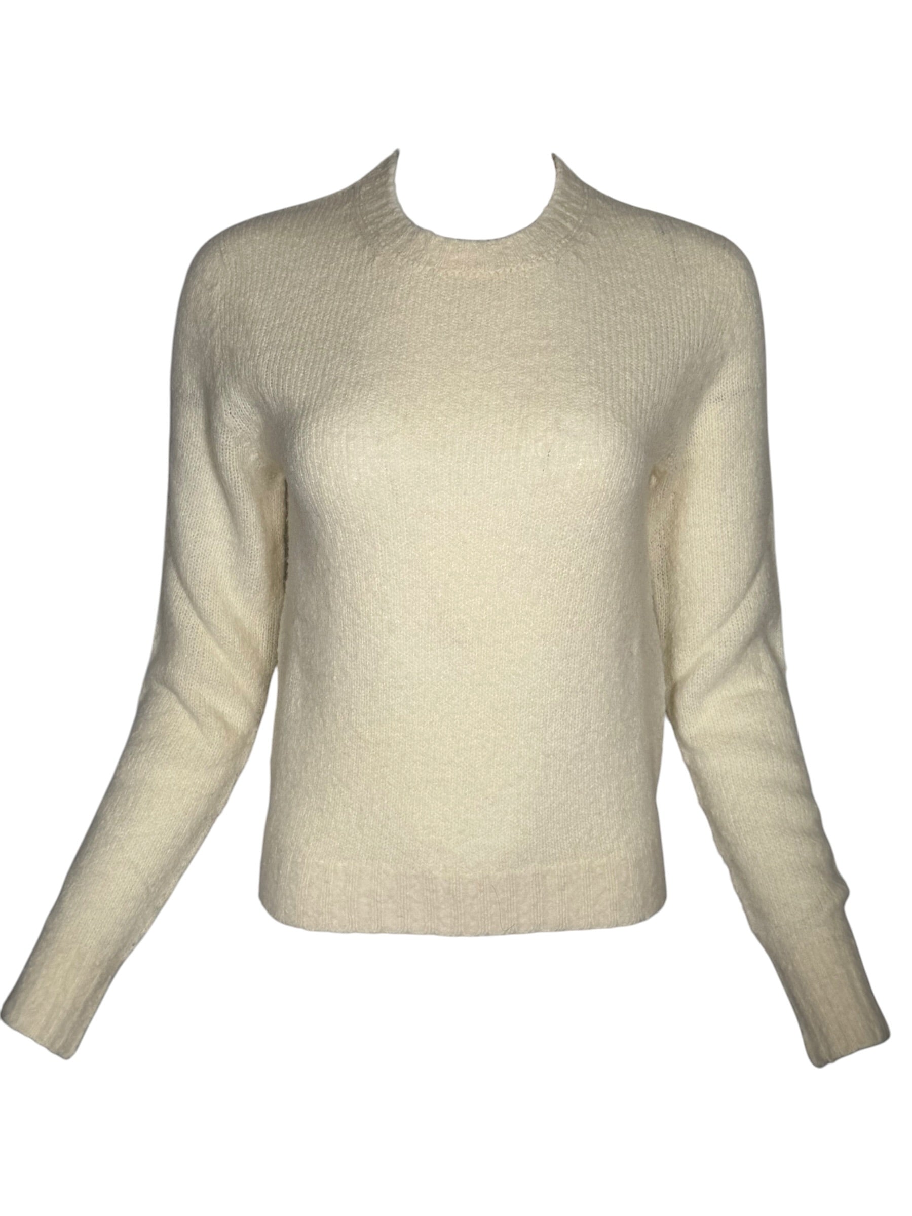 SCAGLIONE PUFFED CREW SWEATER - MILK