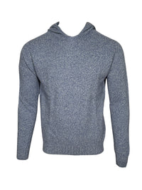 FRADI MERINO/CASHMERE HOODED SWEATER - DENIM/MILK MARL