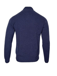 FRADI AIR WOOL 1/4 ZIP SWEATER - DENIM