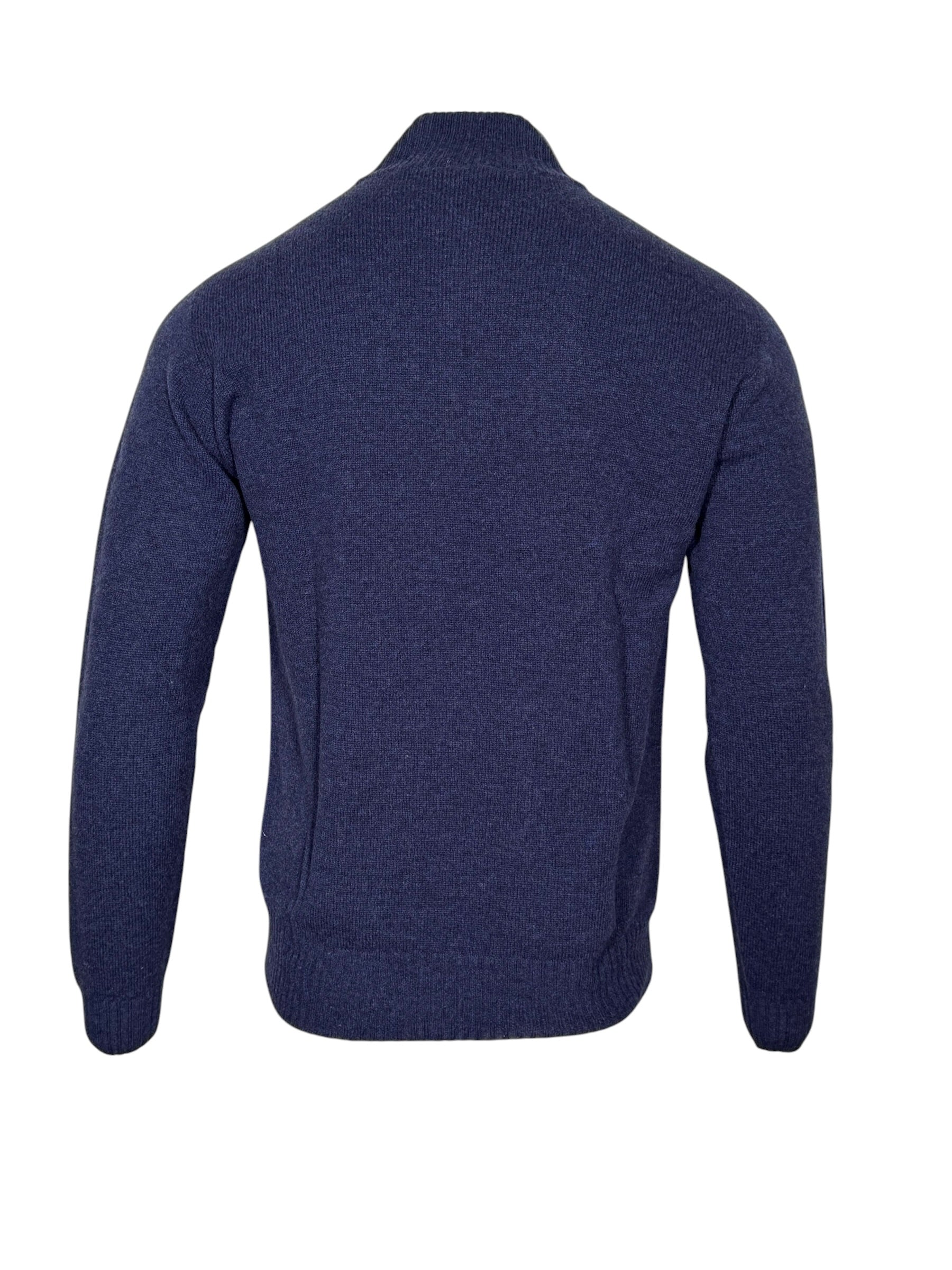 FRADI AIR WOOL 1/4 ZIP SWEATER - DENIM