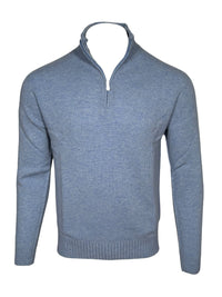 FRADI AIR WOOL 1/4 ZIP SWEATER - SKY