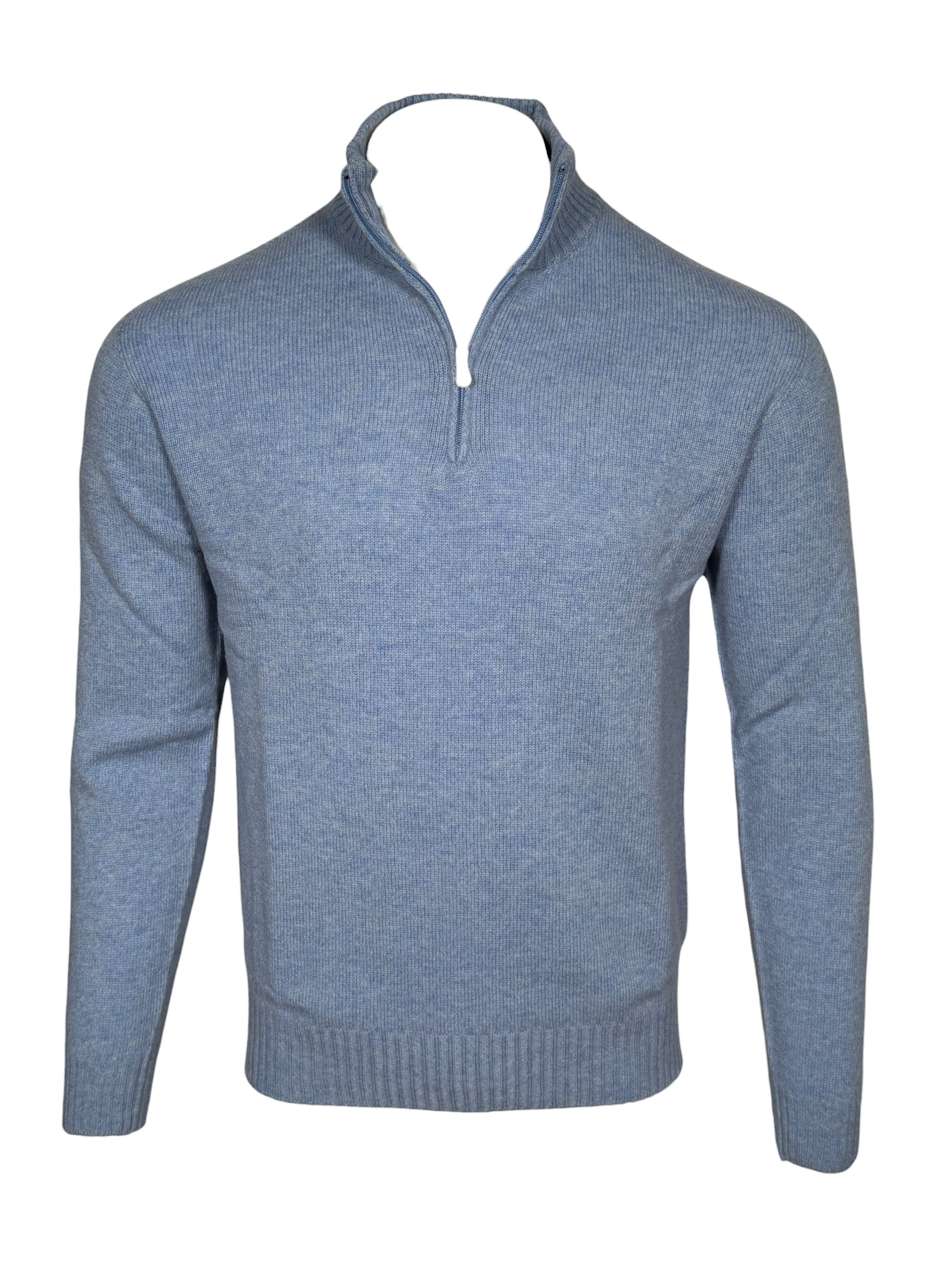FRADI AIR WOOL 1/4 ZIP SWEATER - SKY