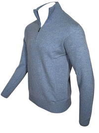 FRADI AIR WOOL 1/4 ZIP SWEATER - SKY