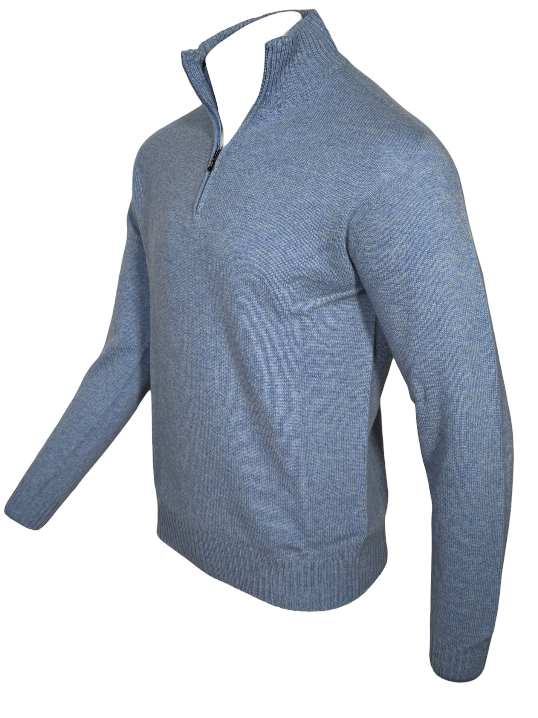FRADI AIR WOOL 1/4 ZIP SWEATER - SKY