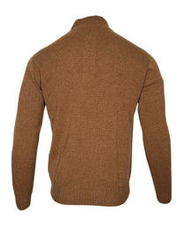 FRADI AIR WOOL 1/4 ZIP SWEATER - TOBACCO