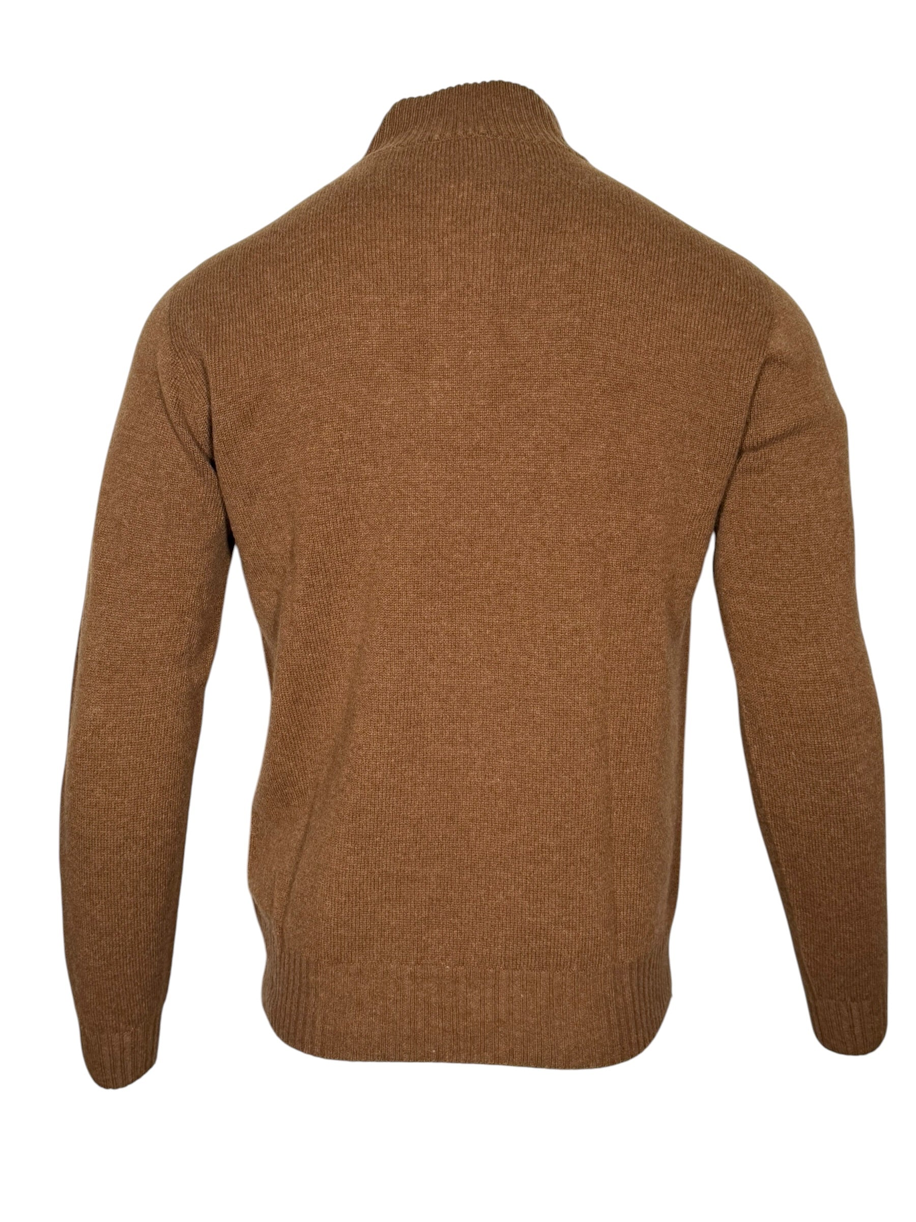 FRADI AIR WOOL 1/4 ZIP SWEATER - TOBACCO