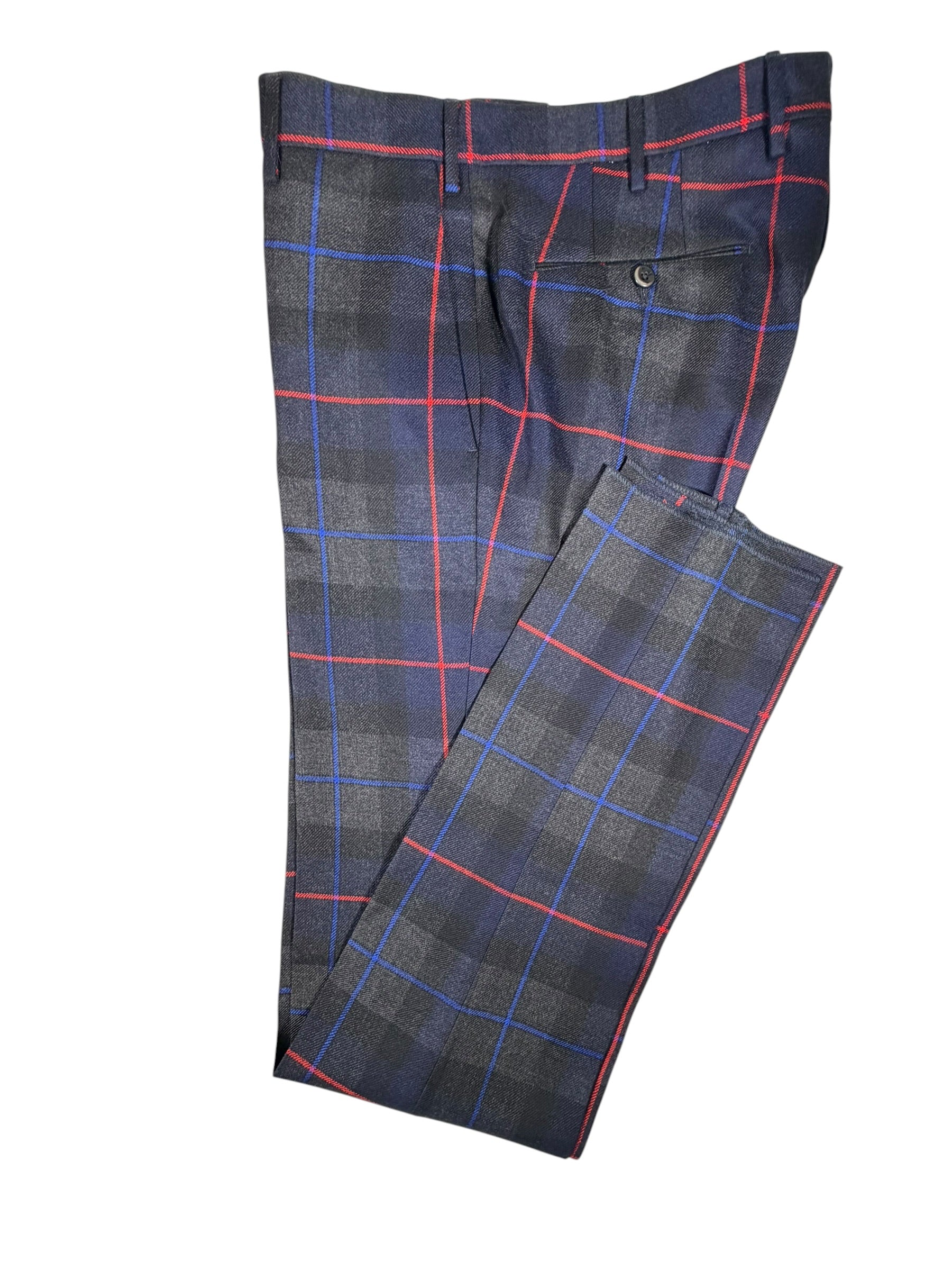 PT TORINO CLAN HERITAGE WOOL TARTAN TROUSER - NAVY