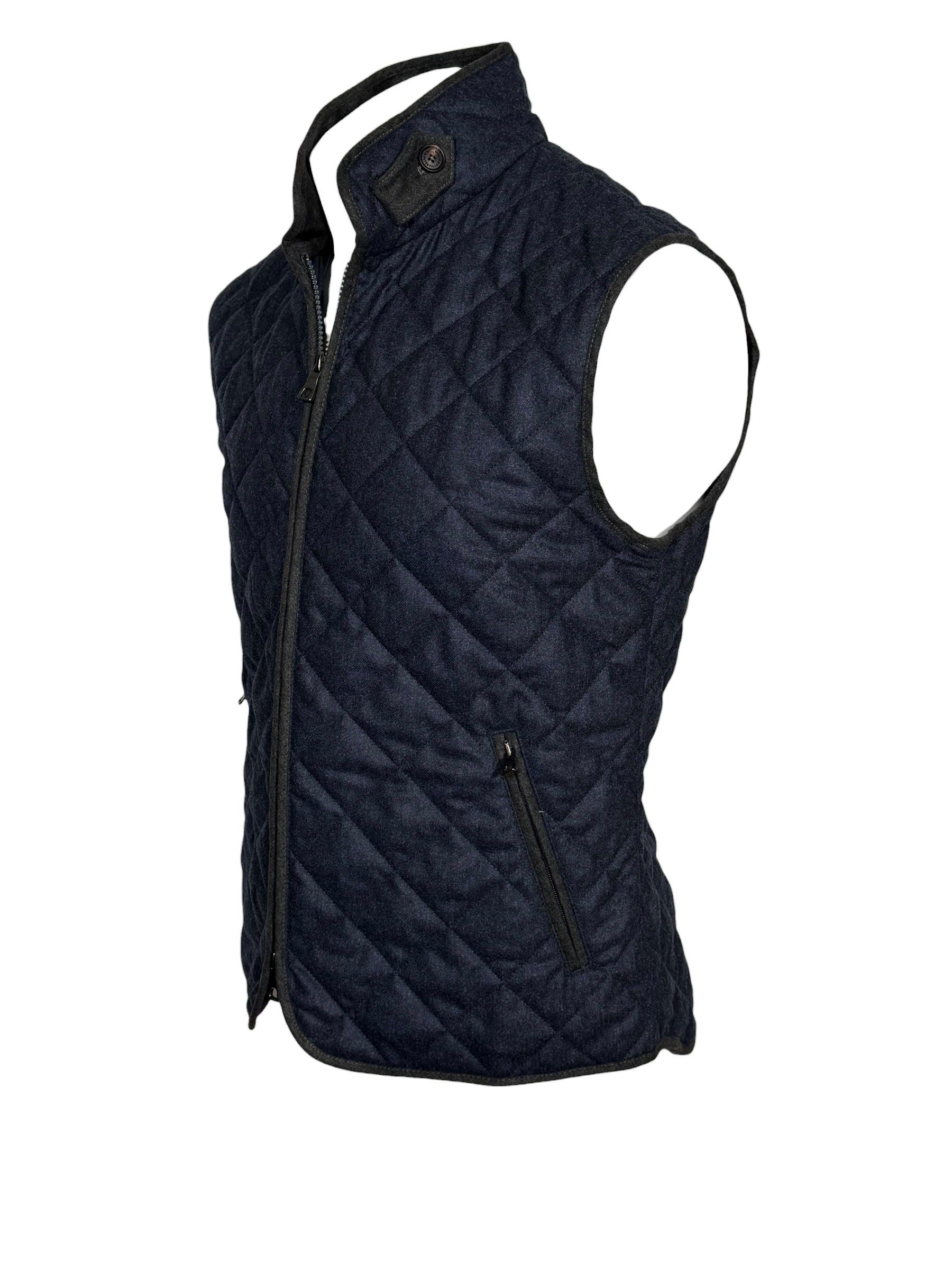 WATERVILLE WOOL MELANGE FLANNEL VEST - INDIGO